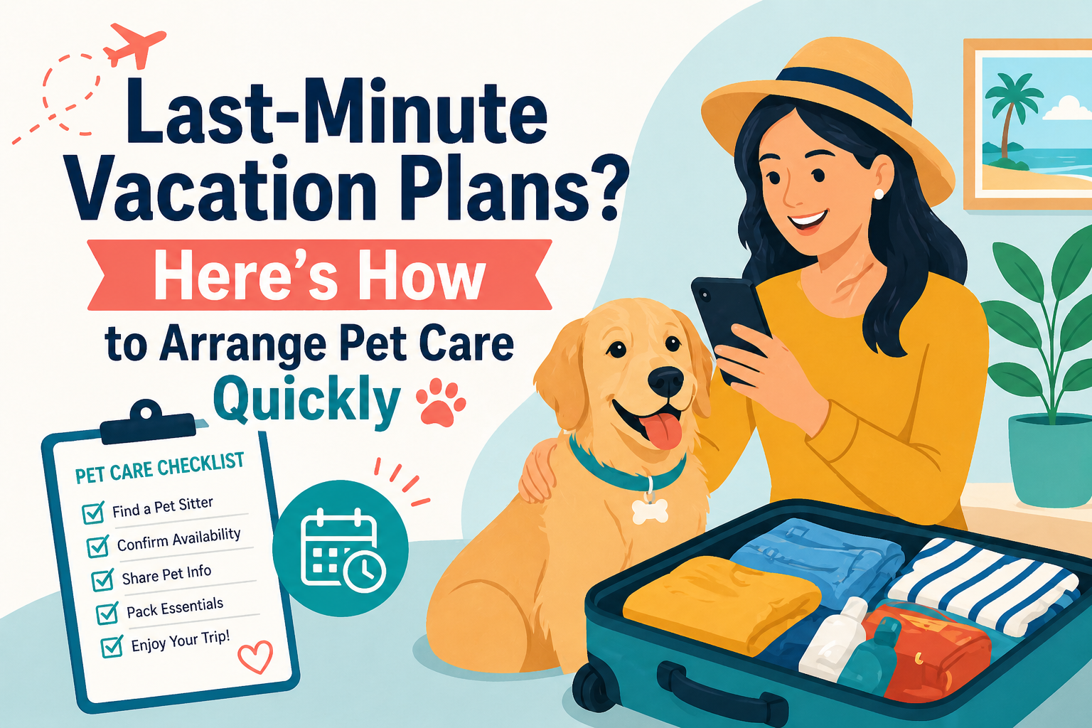 Last-Minute Vacation Plans Here’s How to Arrange Pet Care Quickly.