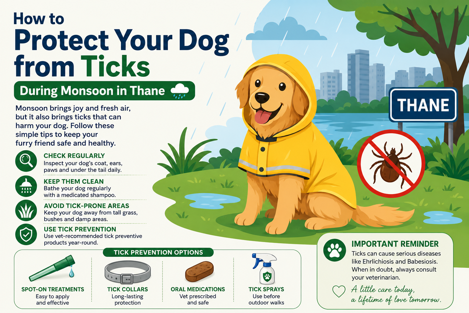 How to Protect Your Dog from Ticks During Monsoon in Thane