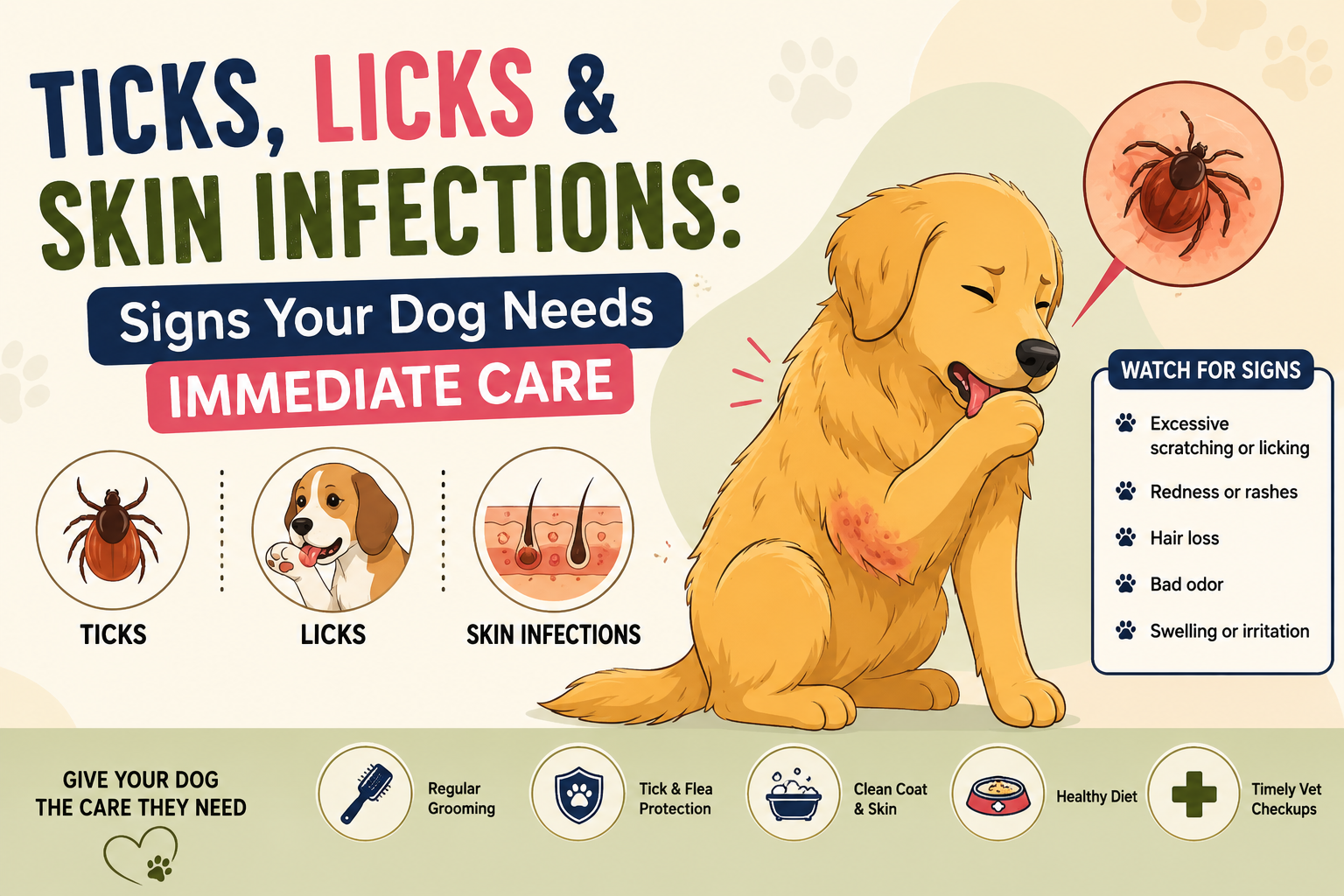 Ticks, Licks & Skin Infections: Signs Your Dog Needs Immediate Care