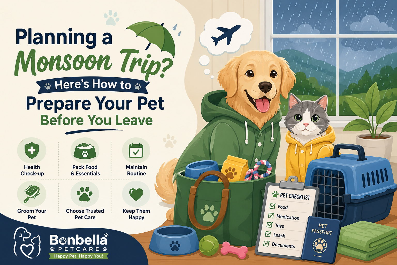 Planning a Monsoon Trip? Here’s How to Prepare Your Pet Before You Leave