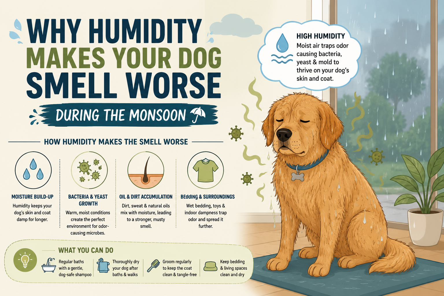 Why Humidity Makes Your Dog Smell Worse During the Monsoon